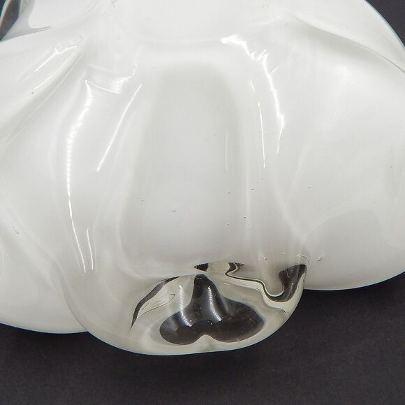 Murano Cased Glass Gold Fleck Flower Tri-Petal Ashtray Cigar Trinket Dish Bubble - Picture 9 of 11